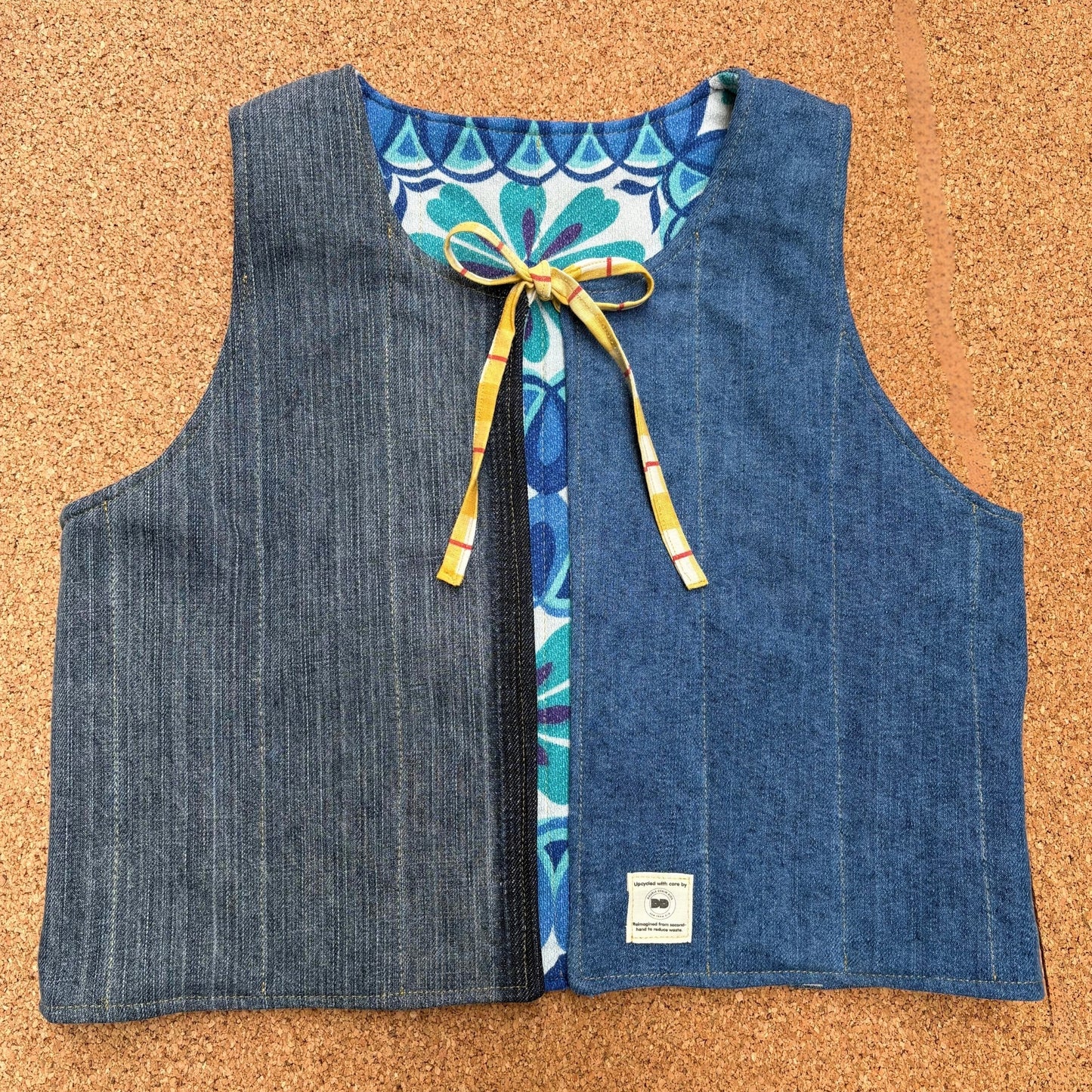 70s Floral Quilted Reversible Waistcoat