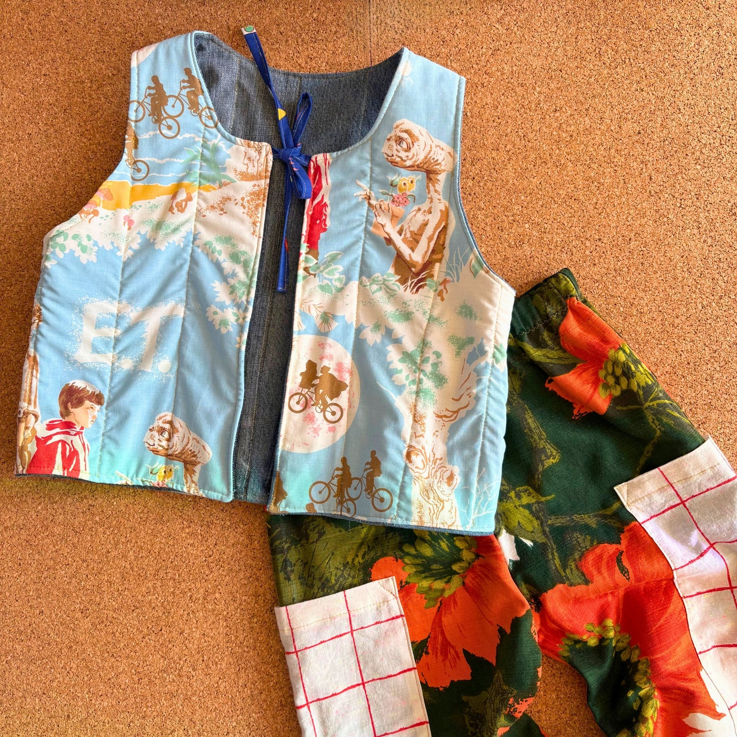 Bright Orange Floral Wide Leg Trousers
