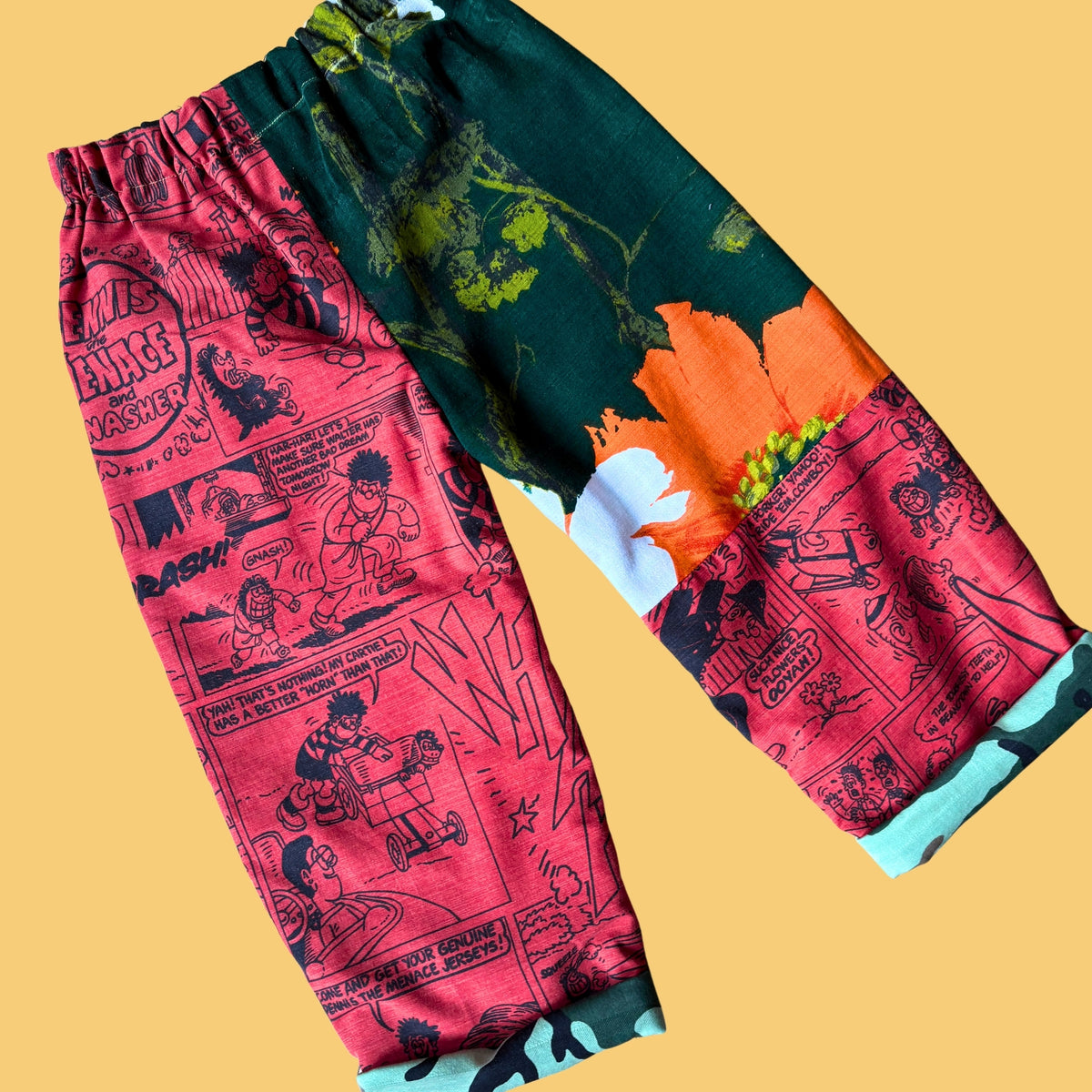 Cosy Turn-Up Trousers - Age 3-4 Comic Print