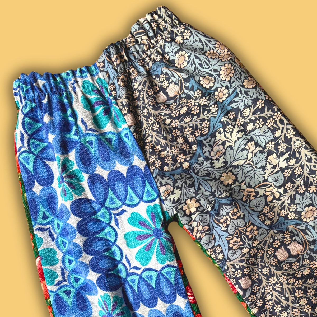 Cosy Turn-Up Trousers - Age 7-8 Triple Floral