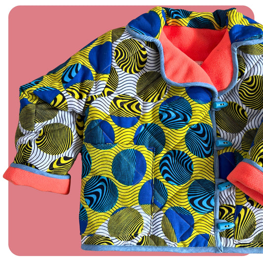 Cosy Circle Print Quilted Coat