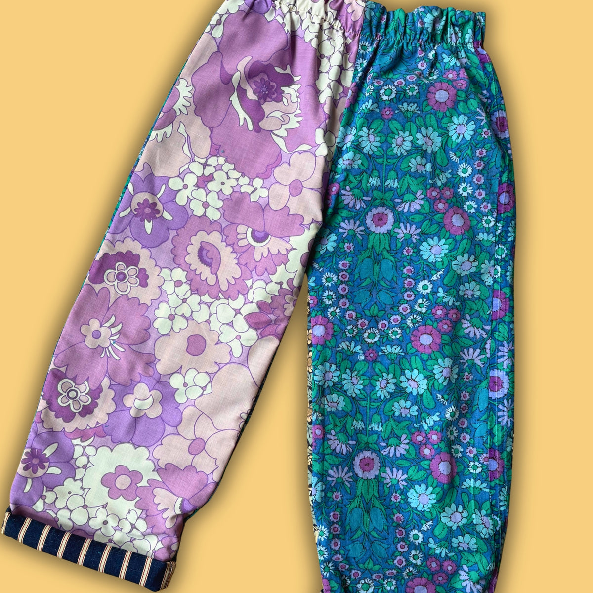 Cosy Turn-Up Trousers - Age 7-8 Floral Floral