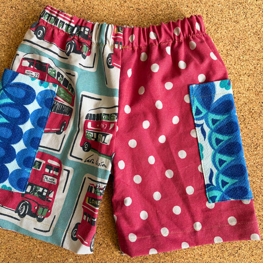 London Bus Patch Pocket Shorts