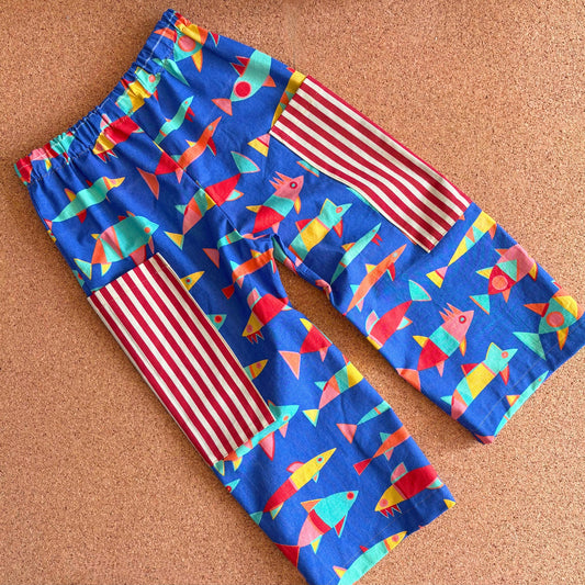 Retro Fish Wide Leg Trousers