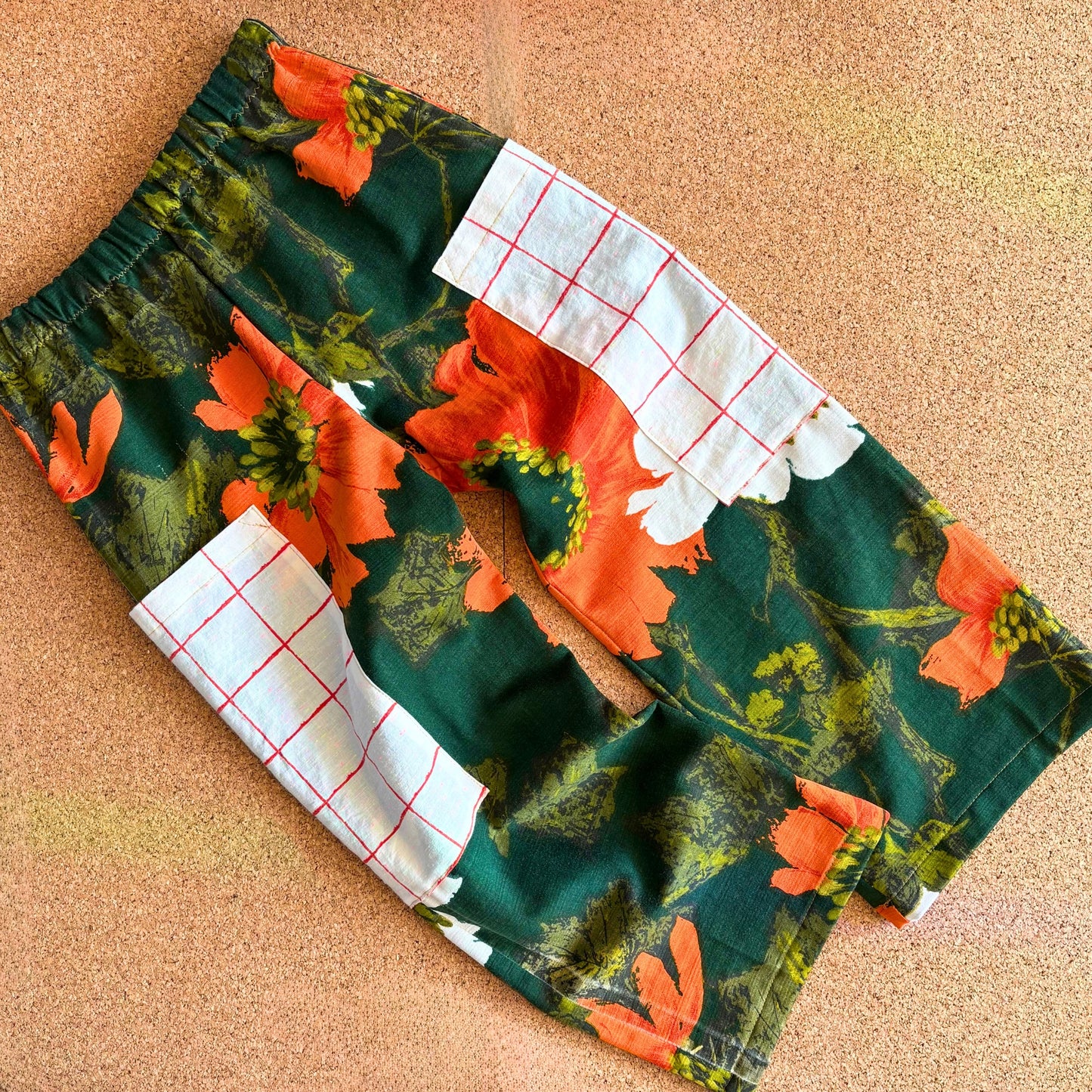 Bright Orange Floral Wide Leg Trousers