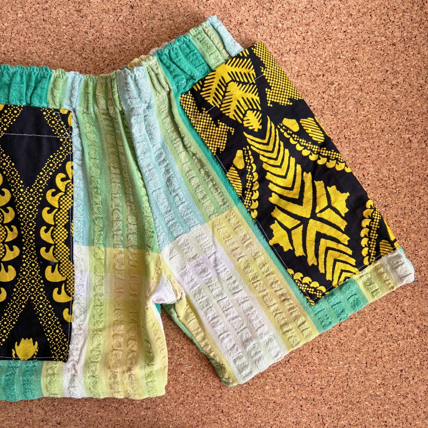 Green Seersucker Patch Pocket Shorts