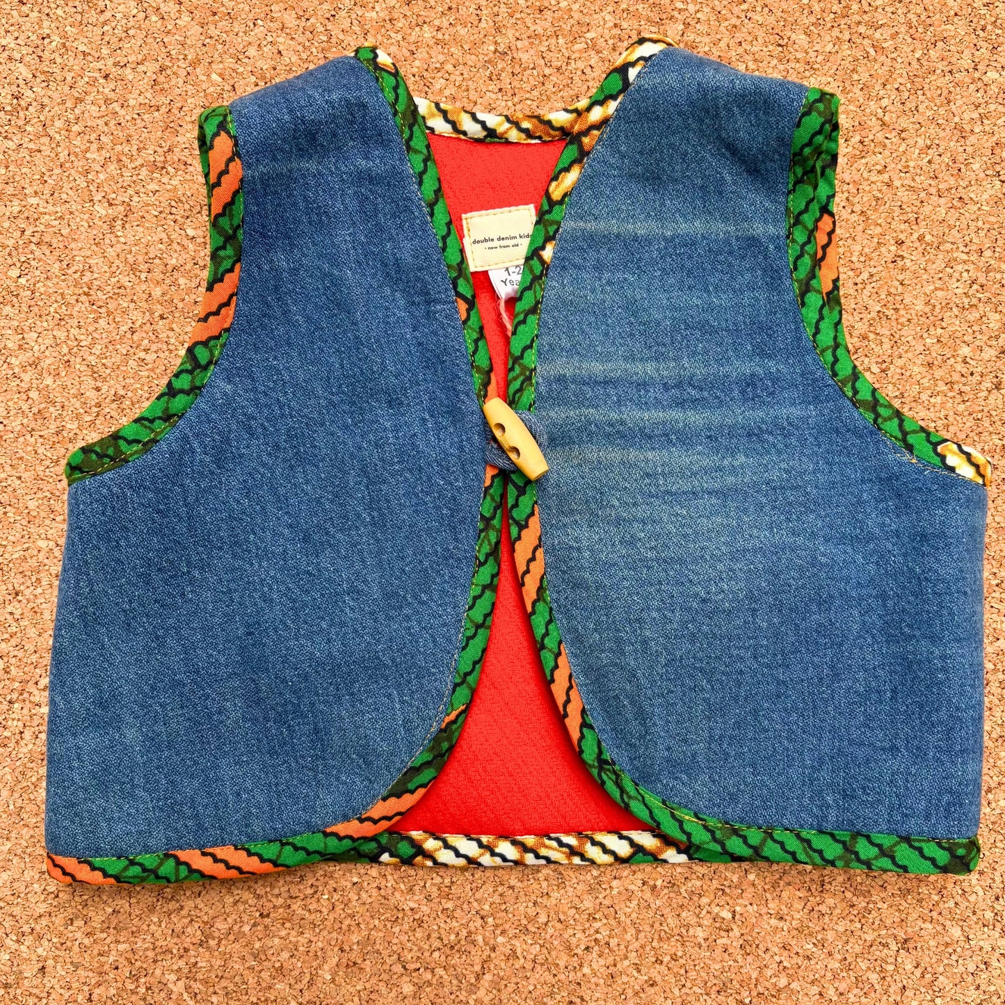 Denim Waistcoat with Rainbow Fringe