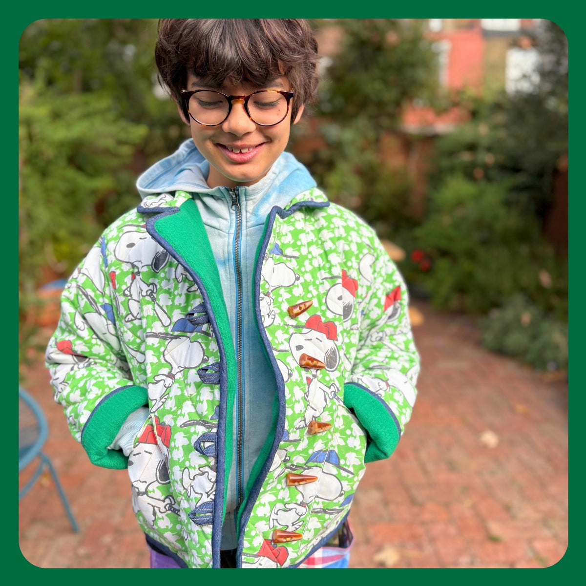 Snoopy Print Cosy Quilted Coat