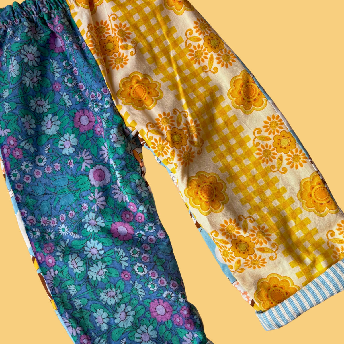 Cosy Turn-Up Trousers - Age 3-4 Retro Floral