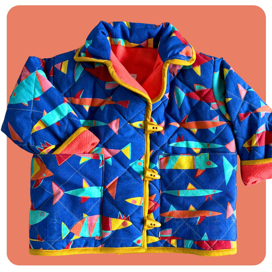 Retro Fish Cosy Quilted Coat