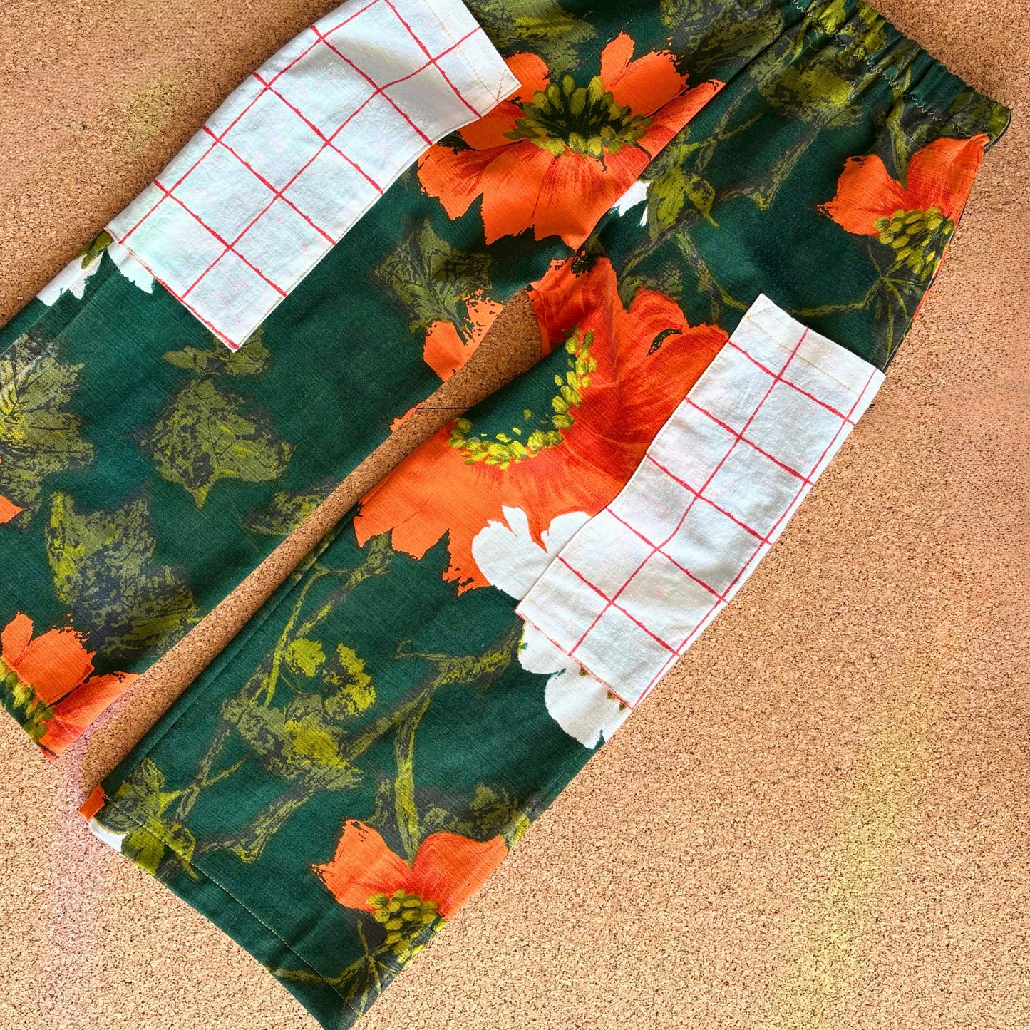 Bright Orange Floral Wide Leg Trousers