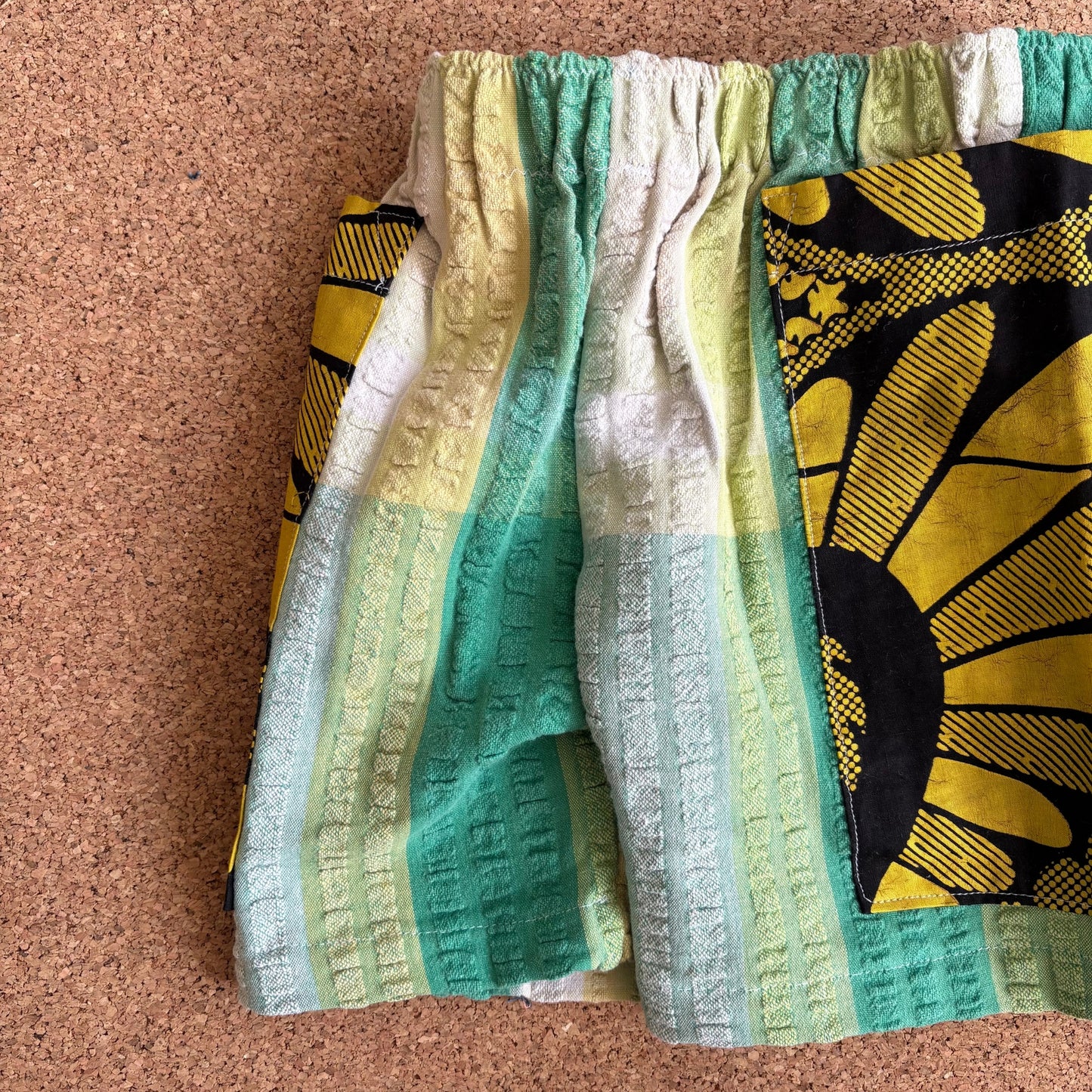 Green Seersucker Patch Pocket Shorts