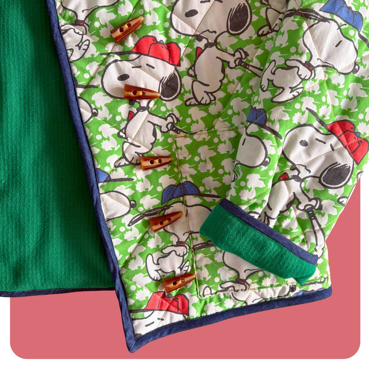 Snoopy Print Cosy Quilted Coat