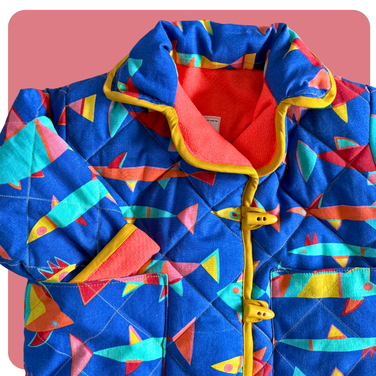 Retro Fish Cosy Quilted Coat