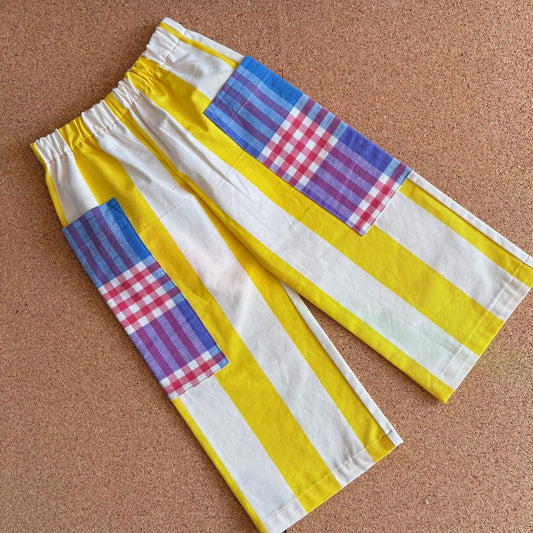 Yellow Stripe Wide Leg Trousers