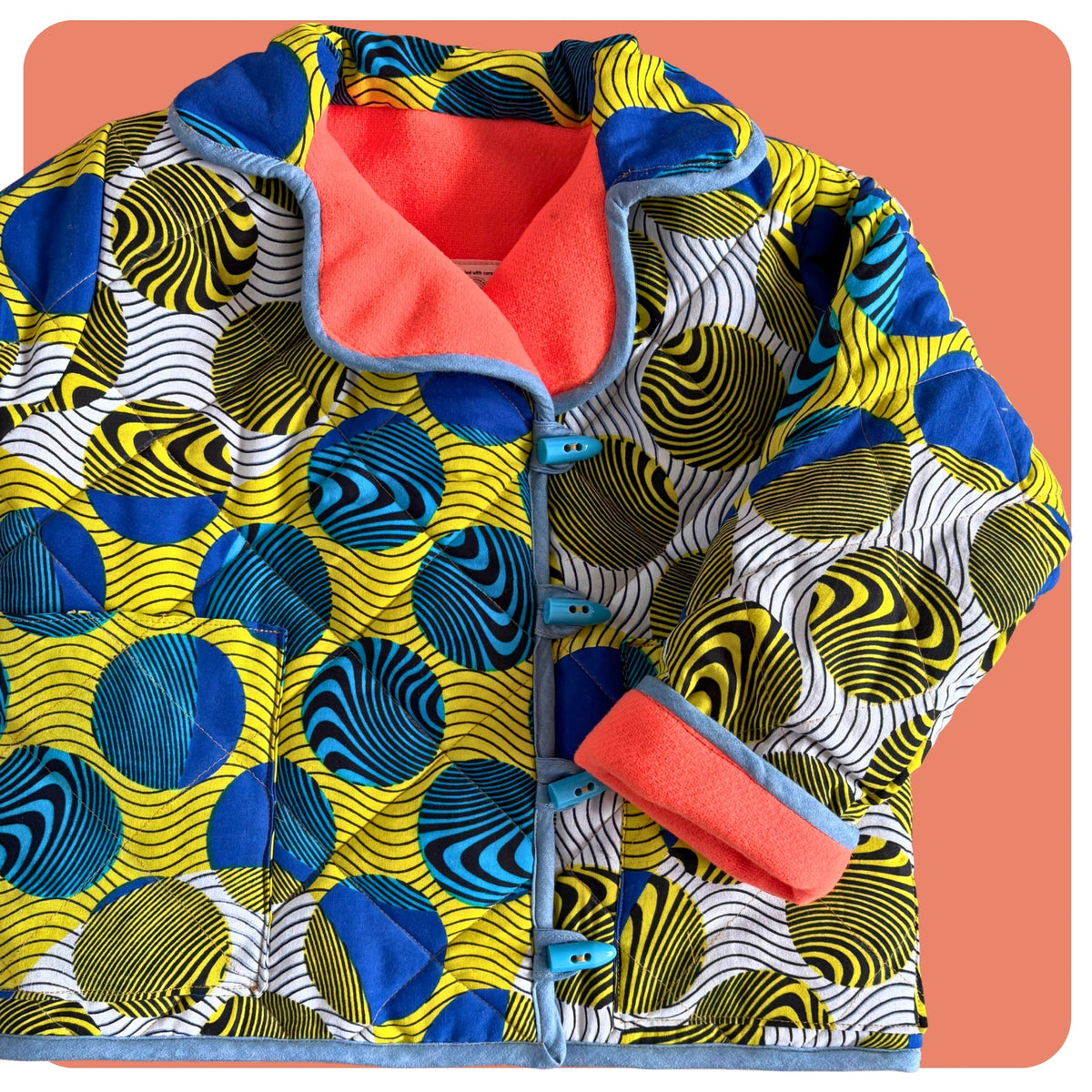 Cosy Circle Print Quilted Coat