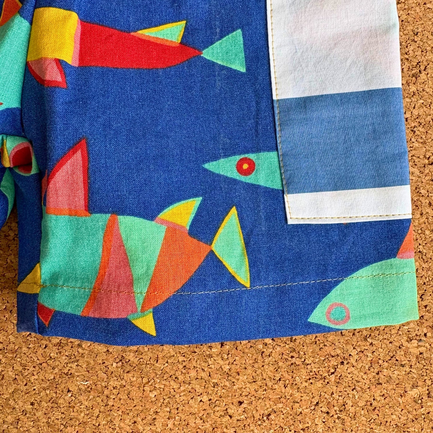 Retro Fish Patch Pocket Shorts