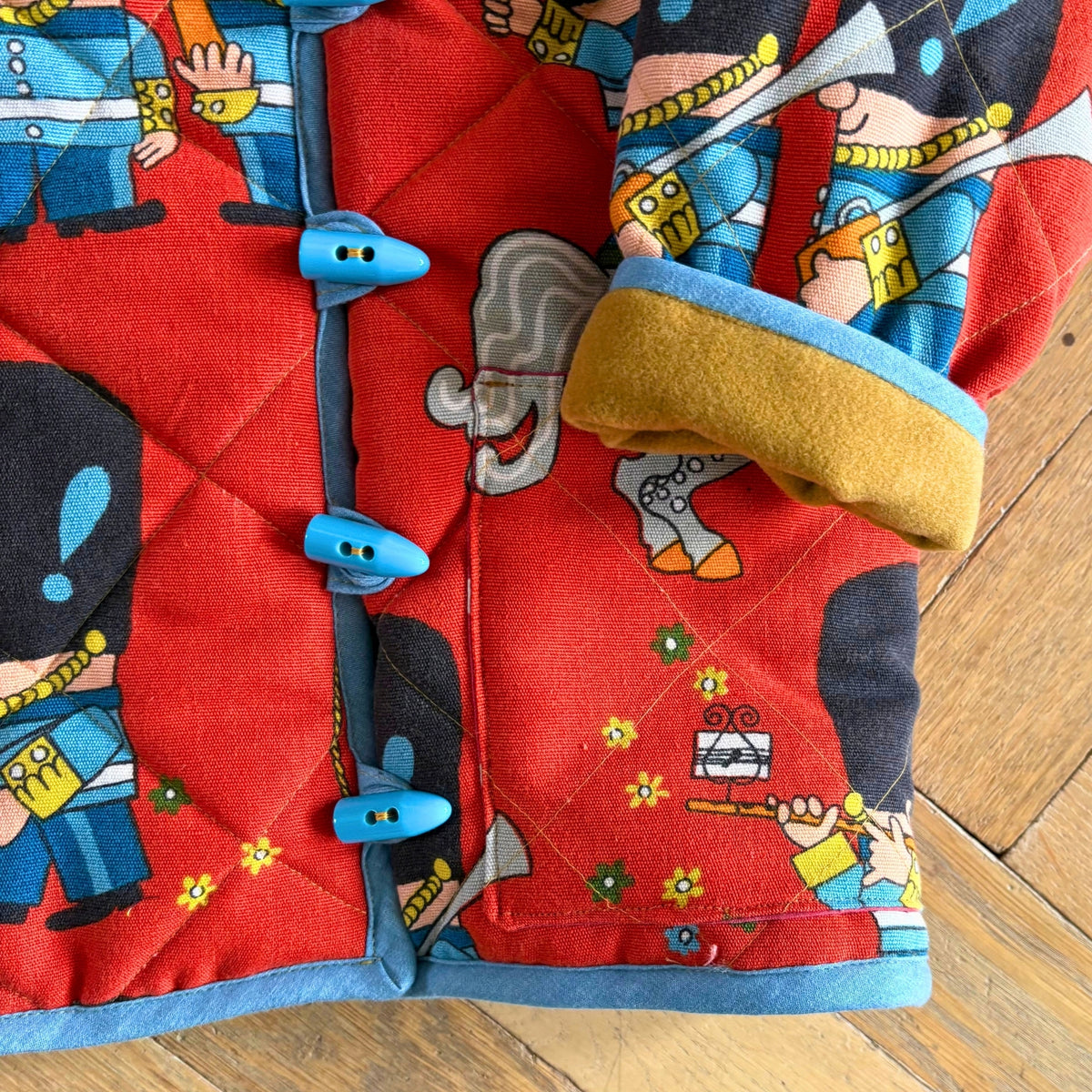 Soldier Print Cosy Quilted Coat