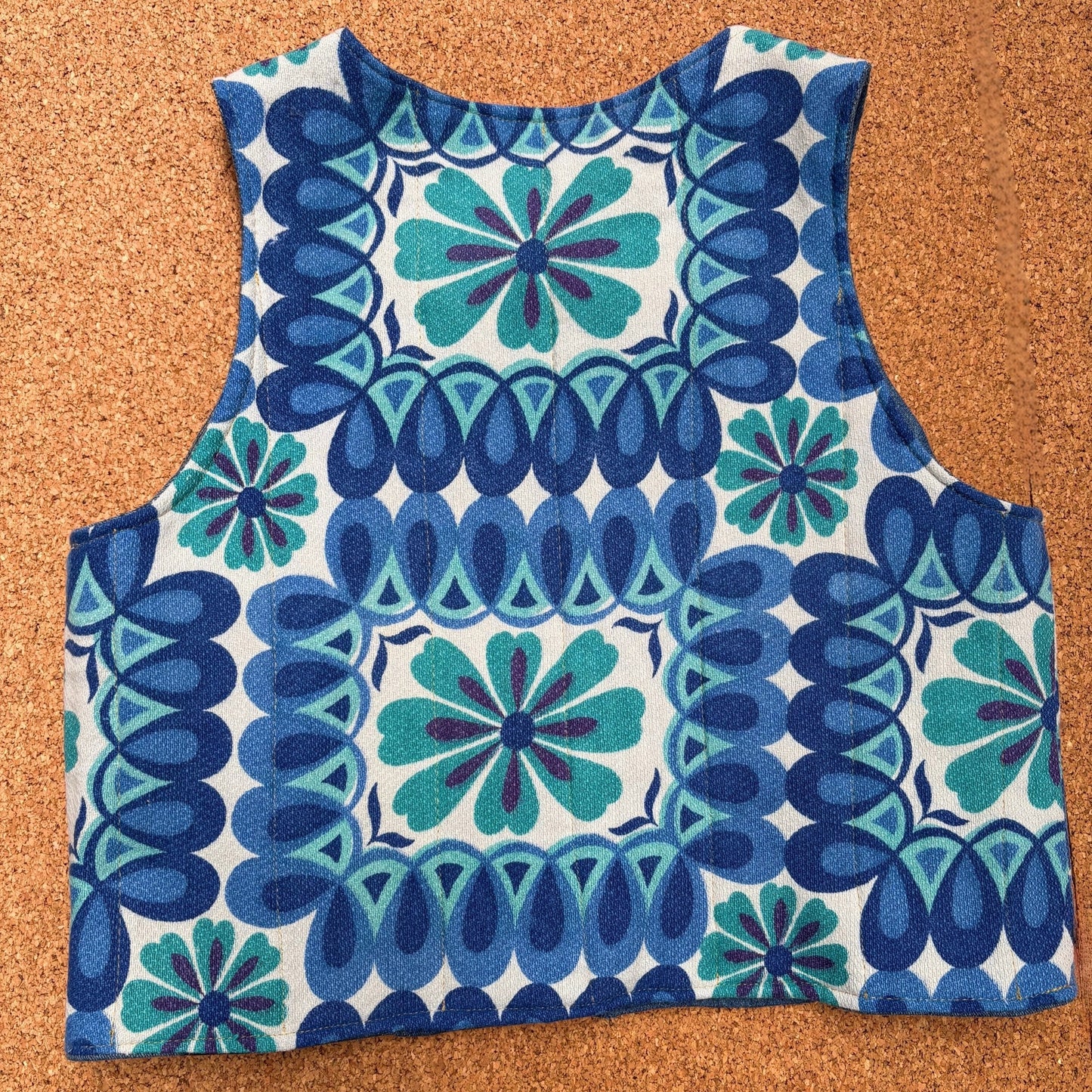 70s Floral Quilted Reversible Waistcoat