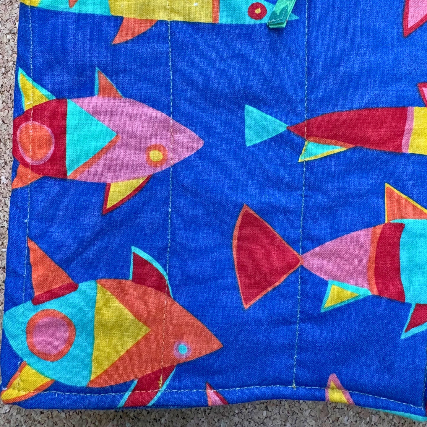 Retro Fish Quilted Reversible Waistcoat