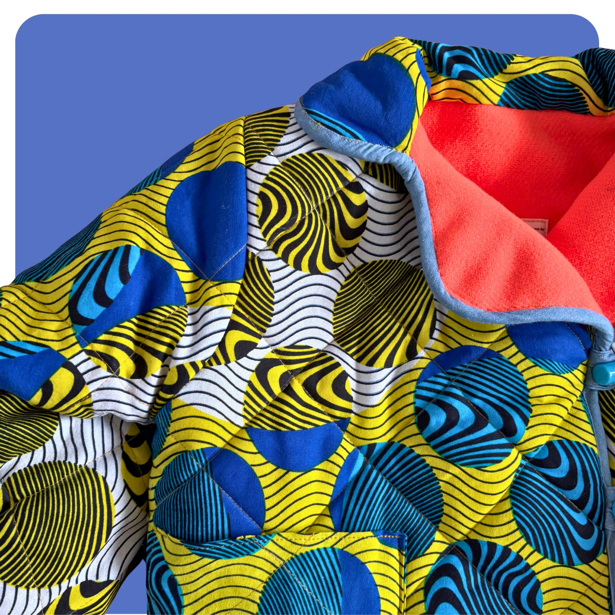 Cosy Circle Print Quilted Coat
