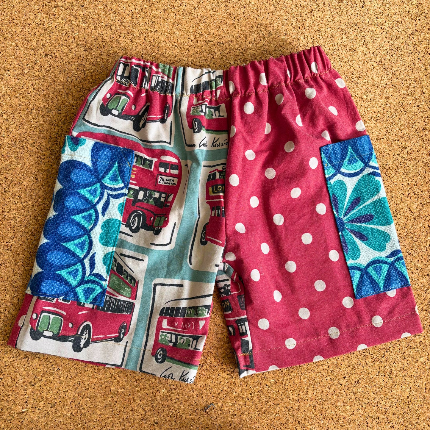 London Bus Patch Pocket Shorts