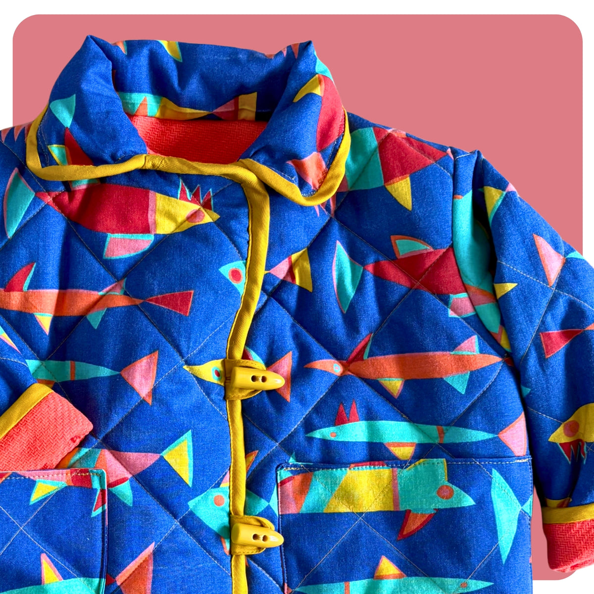 Retro Fish Cosy Quilted Coat