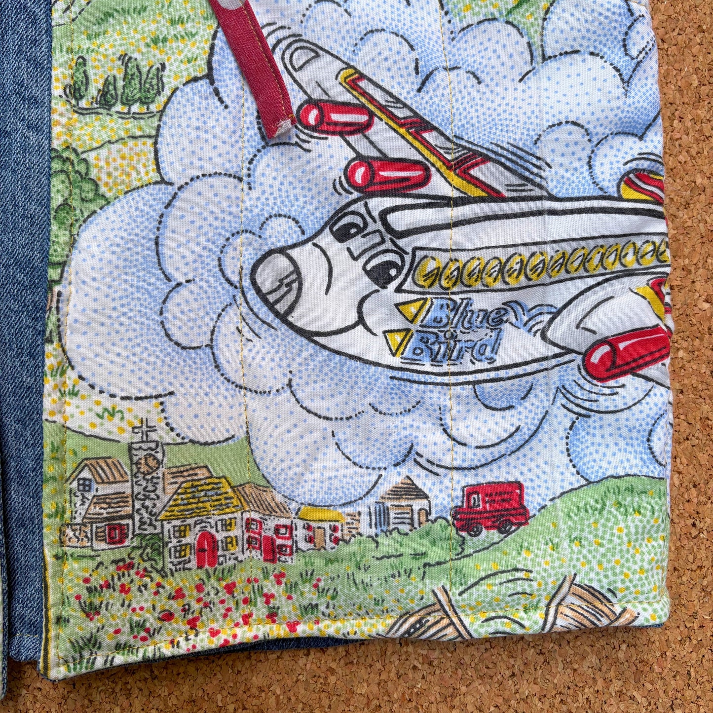 Planes, Trains and Fire-Engines Quilted Reversible Waistcoat