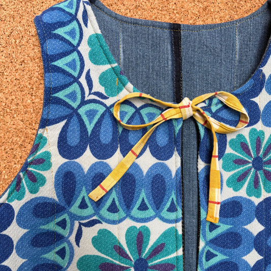 70s Floral Quilted Reversible Waistcoat