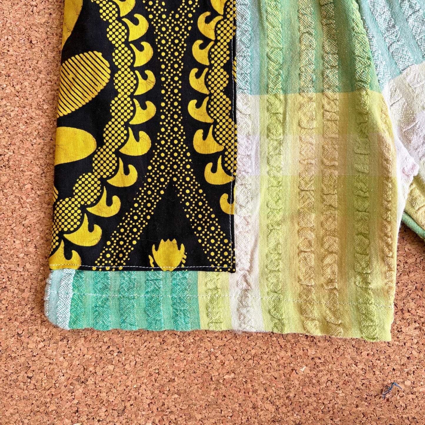 Green Seersucker Patch Pocket Shorts