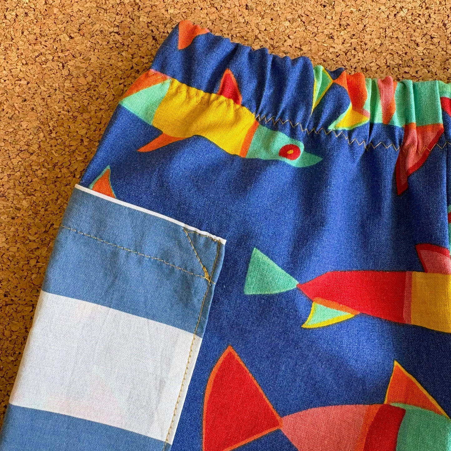 Retro Fish Patch Pocket Shorts