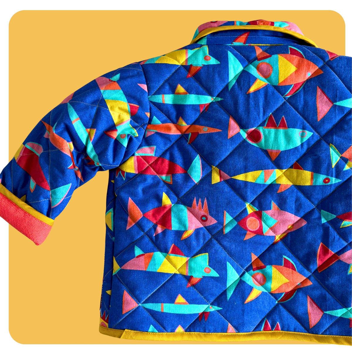 Retro Fish Cosy Quilted Coat