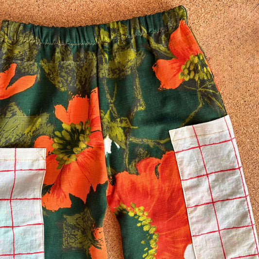 Bright Orange Floral Wide Leg Trousers