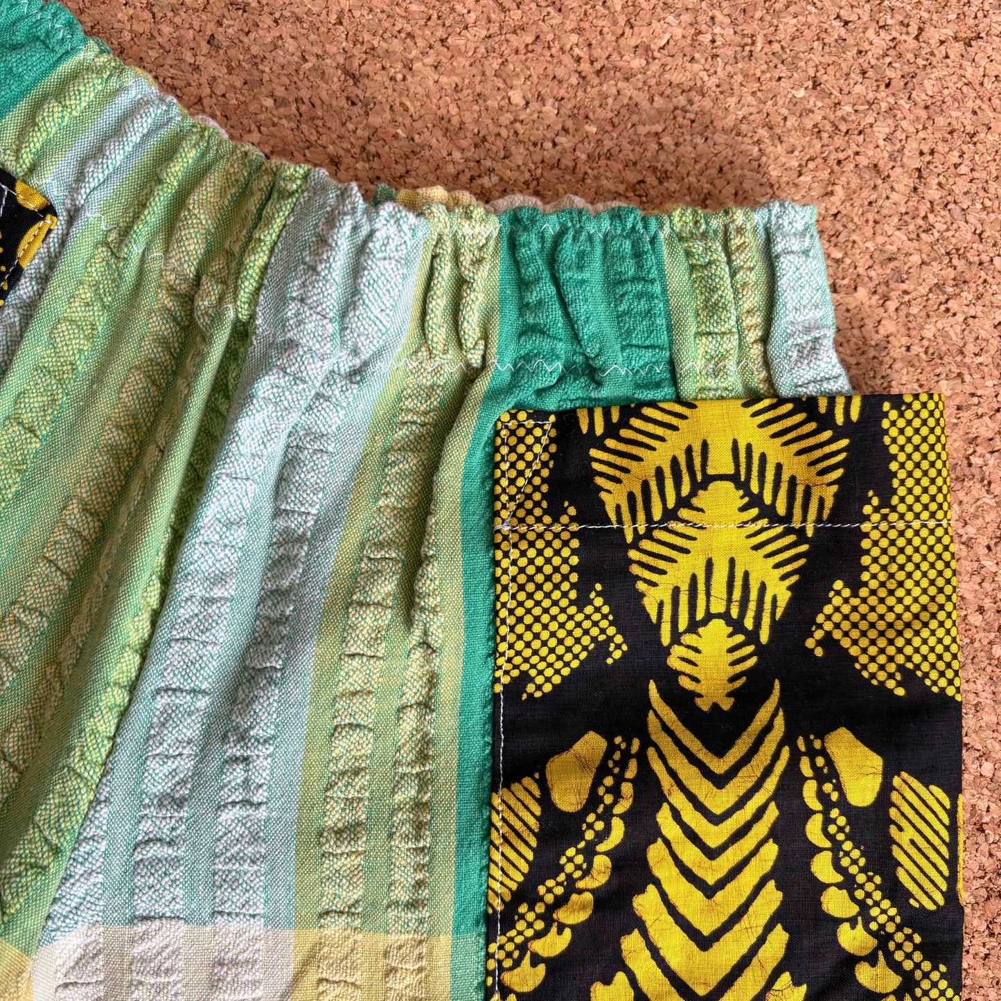 Green Seersucker Patch Pocket Shorts
