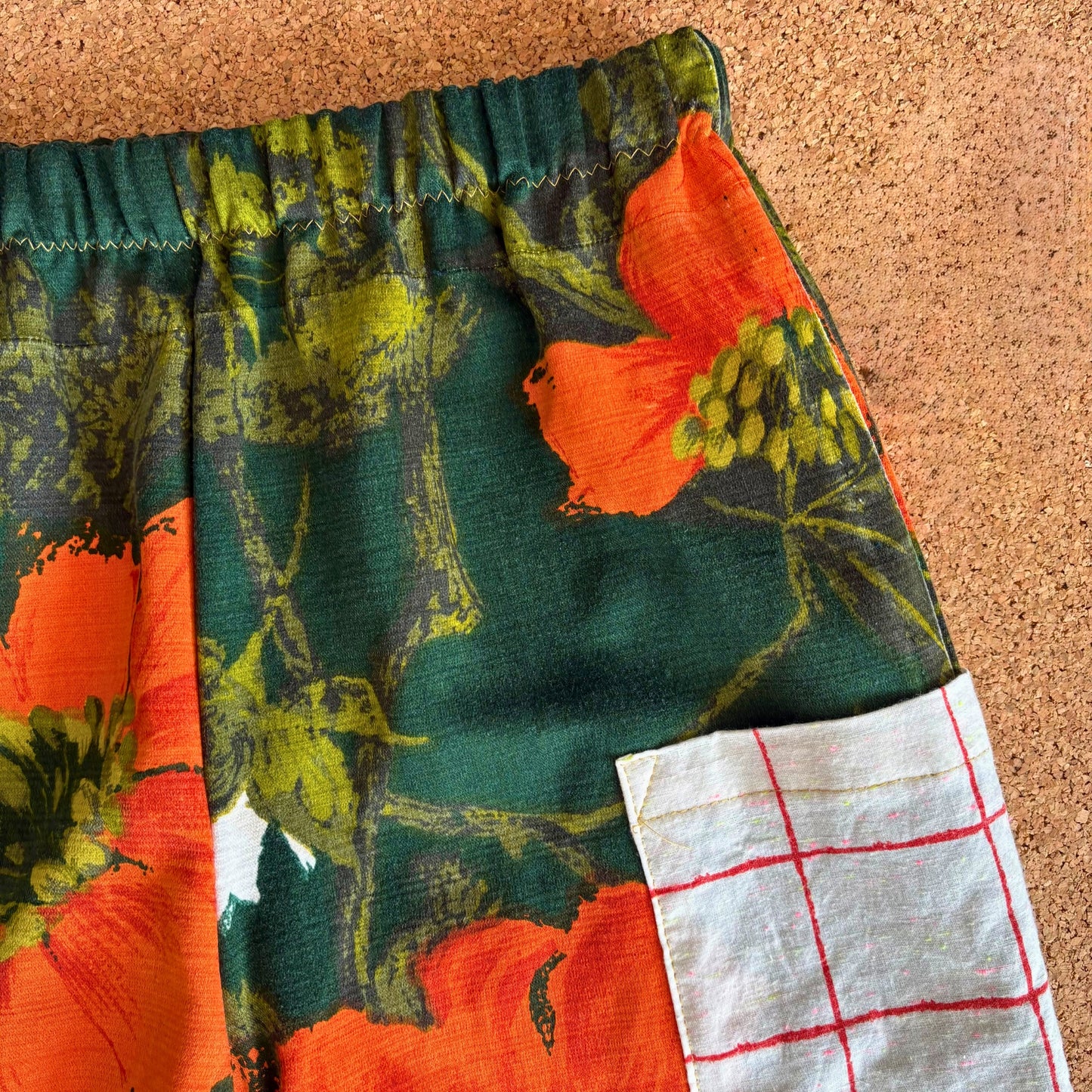 Bright Orange Floral Wide Leg Trousers
