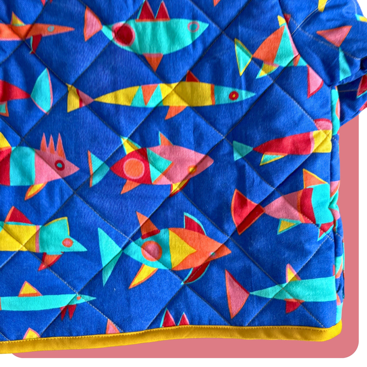 Retro Fish Cosy Quilted Coat
