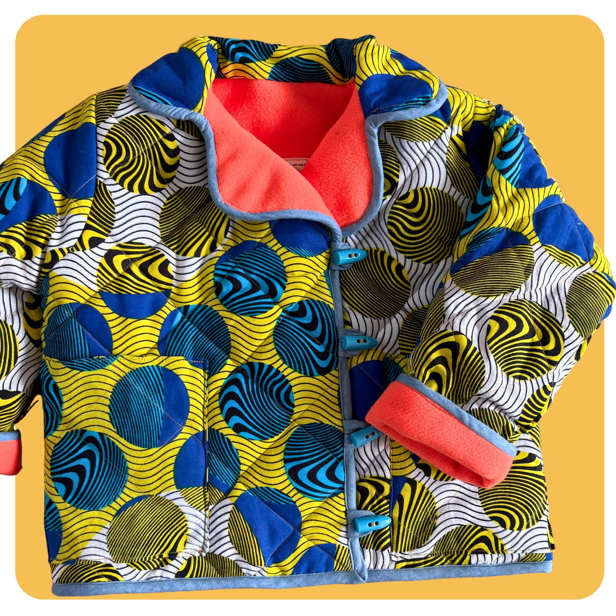 Cosy Circle Print Quilted Coat