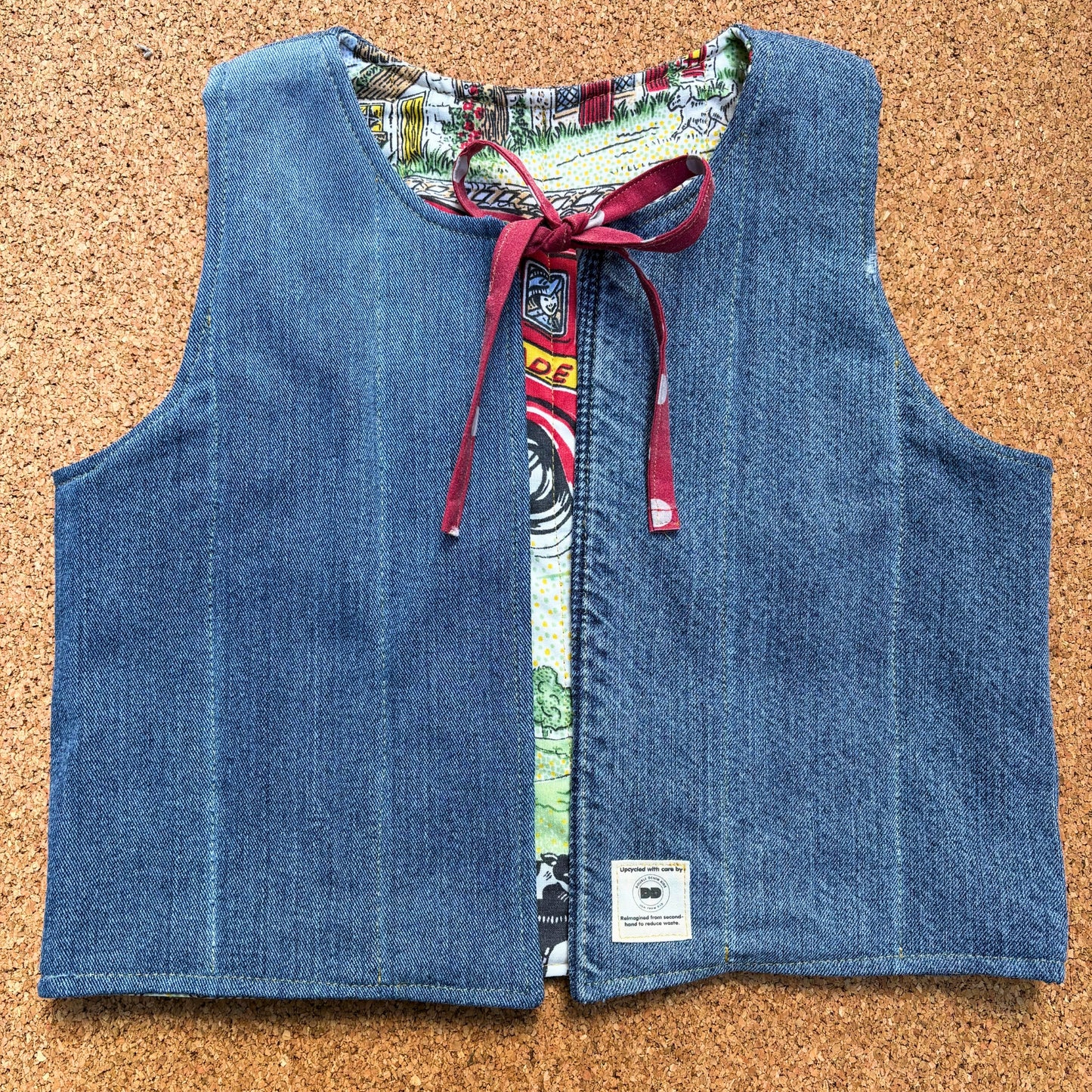 Planes, Trains and Fire-Engines Quilted Reversible Waistcoat