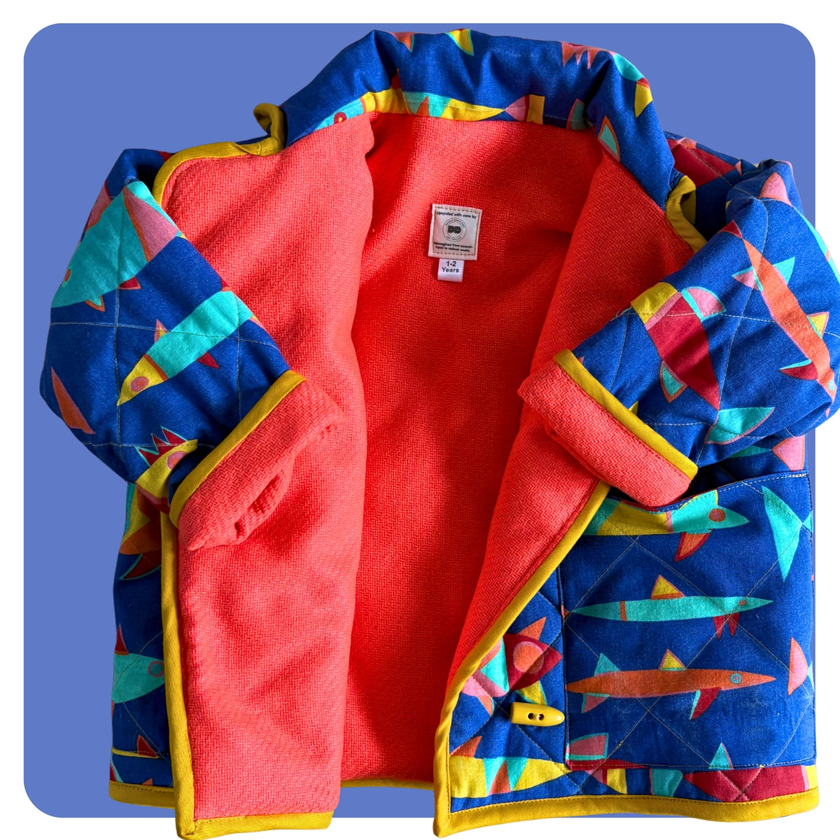 Retro Fish Cosy Quilted Coat