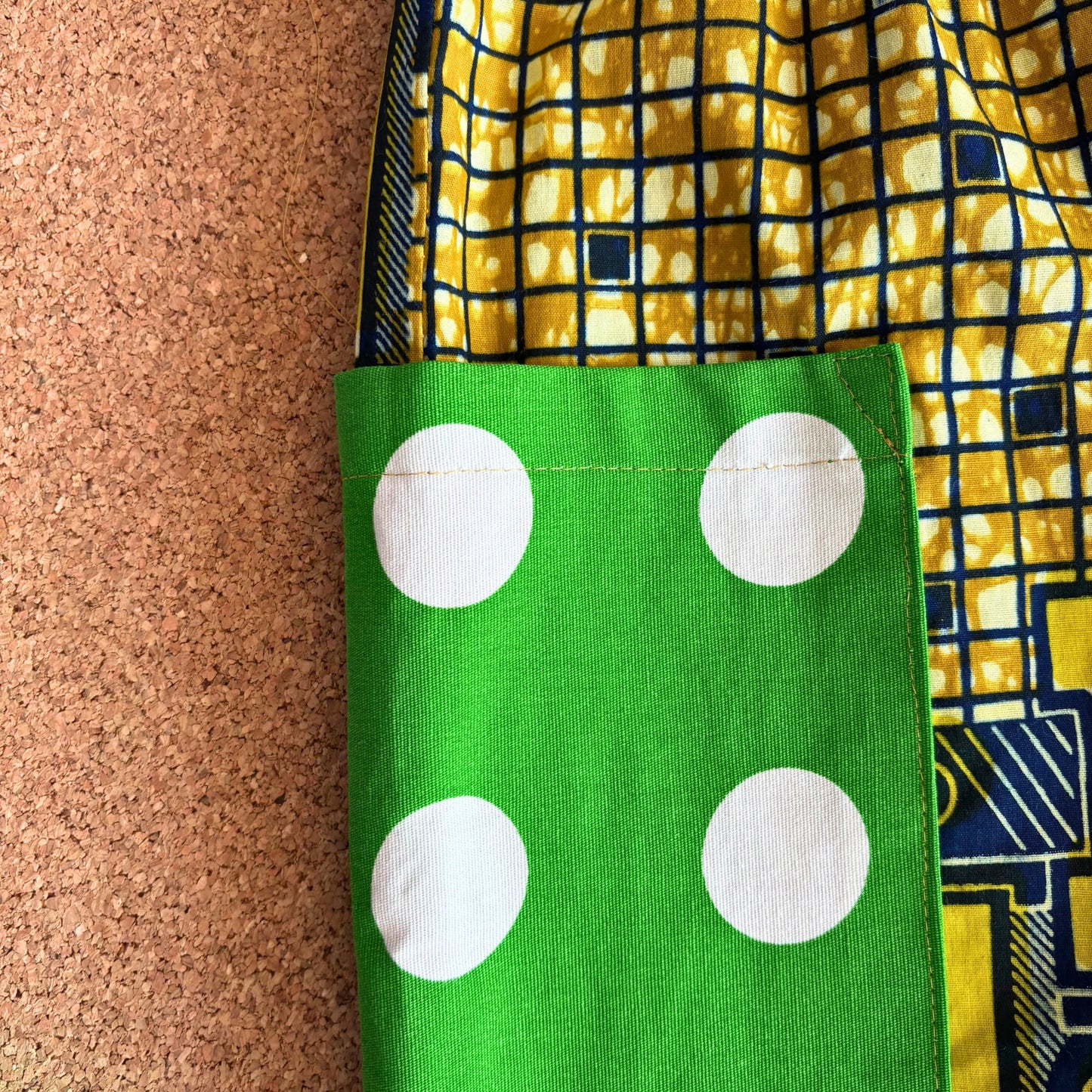 Mustard Checker Wide Leg Trousers