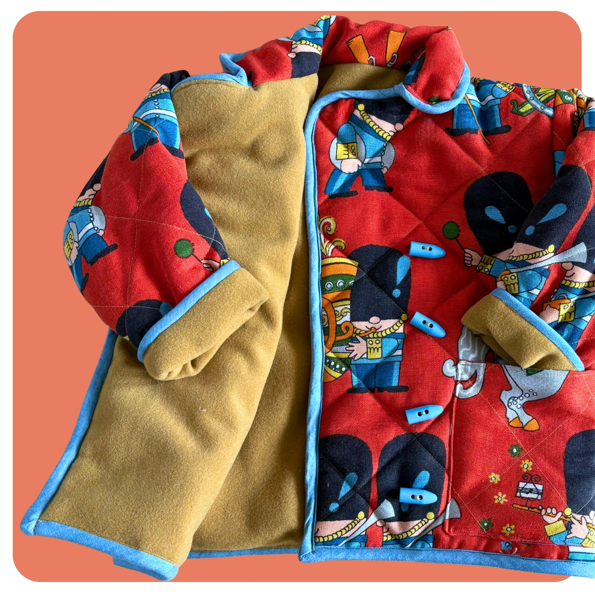 Soldier Print Cosy Quilted Coat