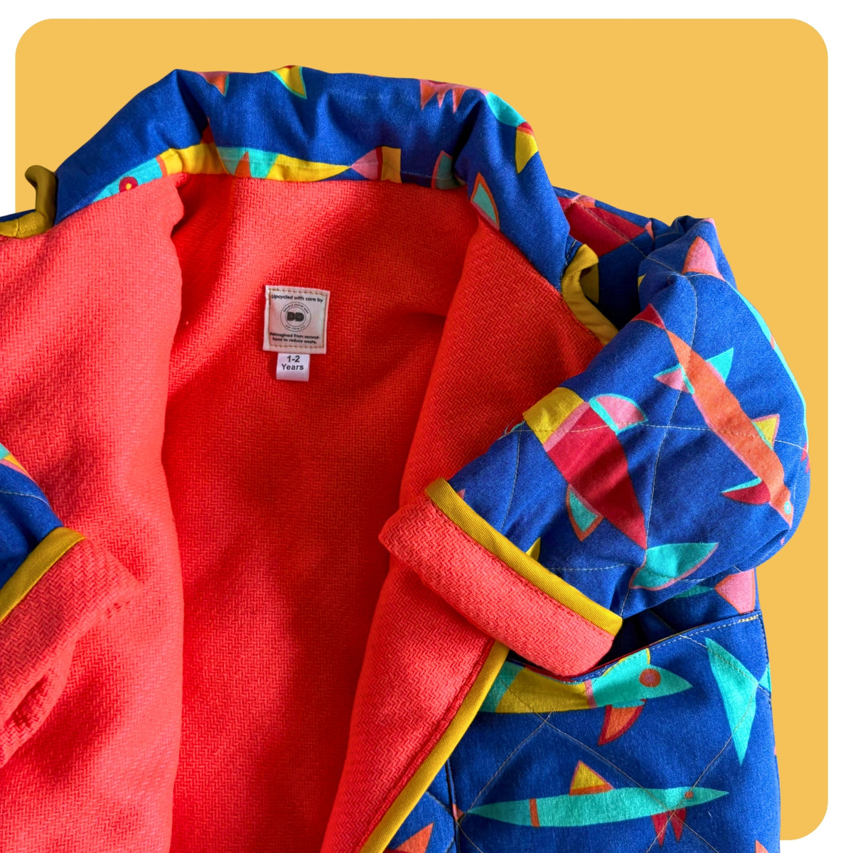 Retro Fish Cosy Quilted Coat