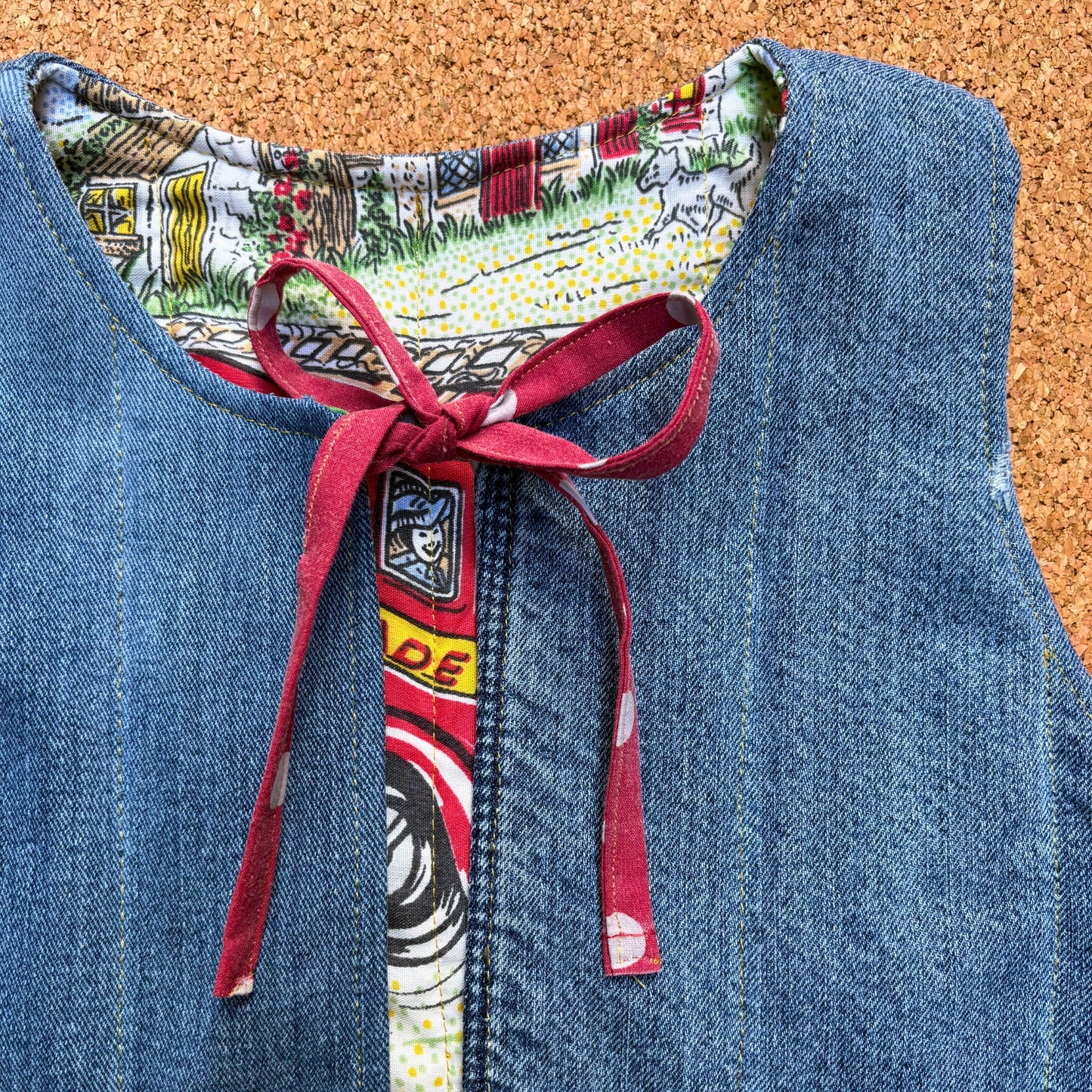 Planes, Trains and Fire-Engines Quilted Reversible Waistcoat