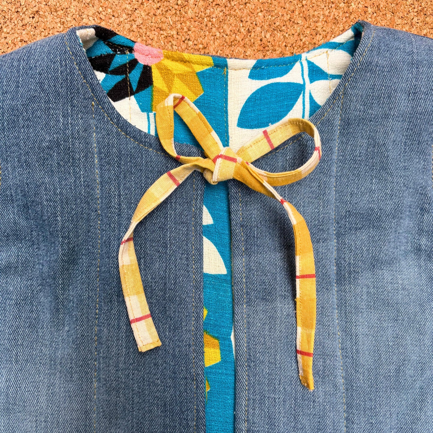 Geometric Floral Quilted Reversible Waistcoat