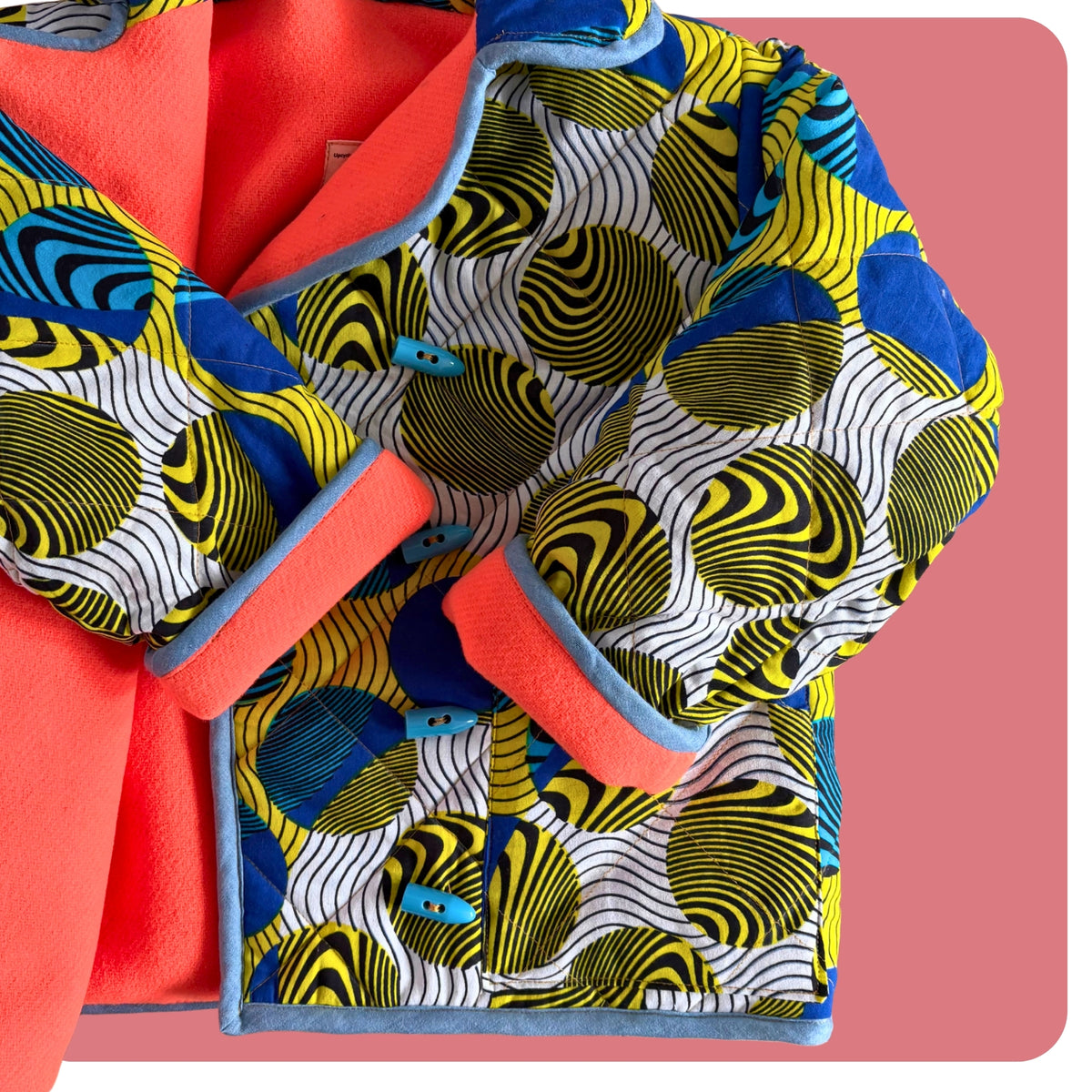 Cosy Circle Print Quilted Coat