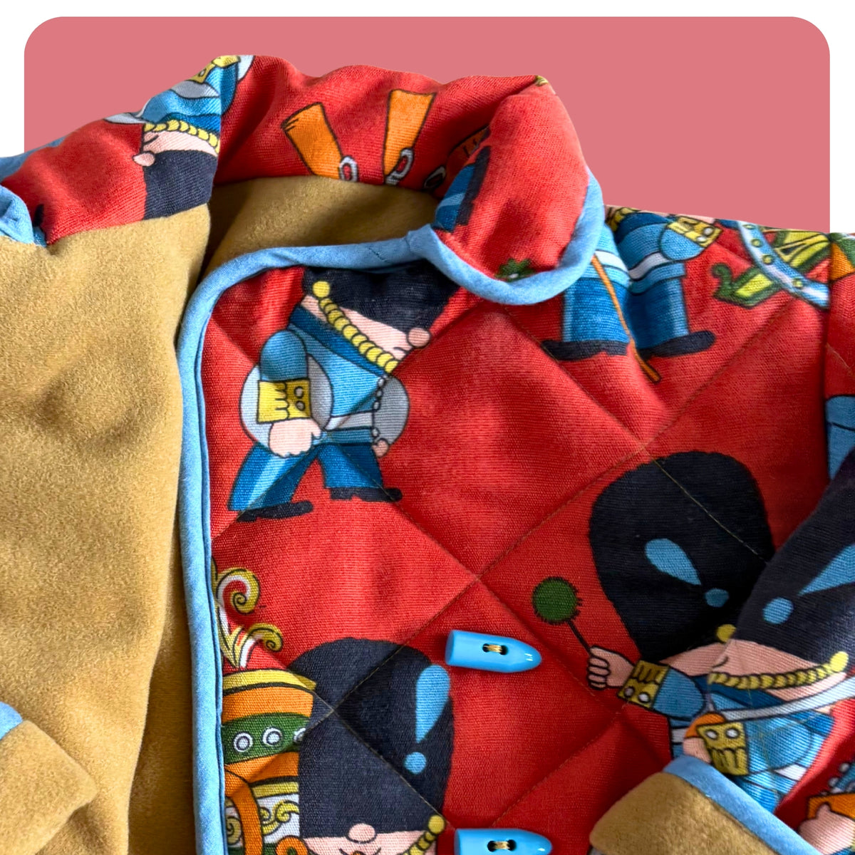 Soldier Print Cosy Quilted Coat