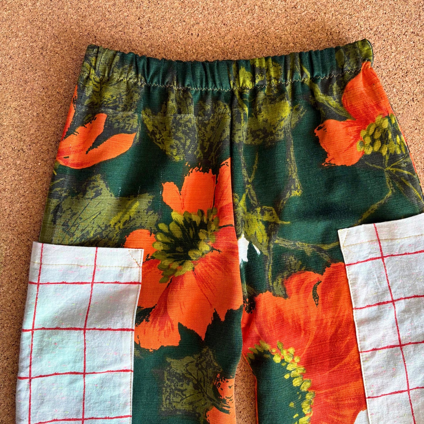 Bright Orange Floral Wide Leg Trousers