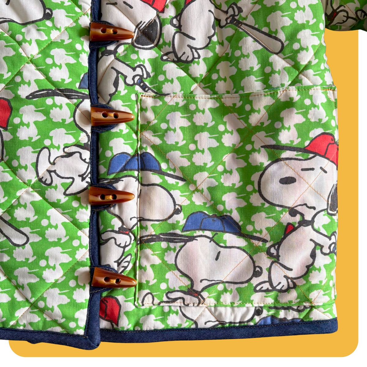 Snoopy Print Cosy Quilted Coat