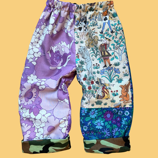 Cosy Turn-Up Trousers - Age 1-2 Floral Print