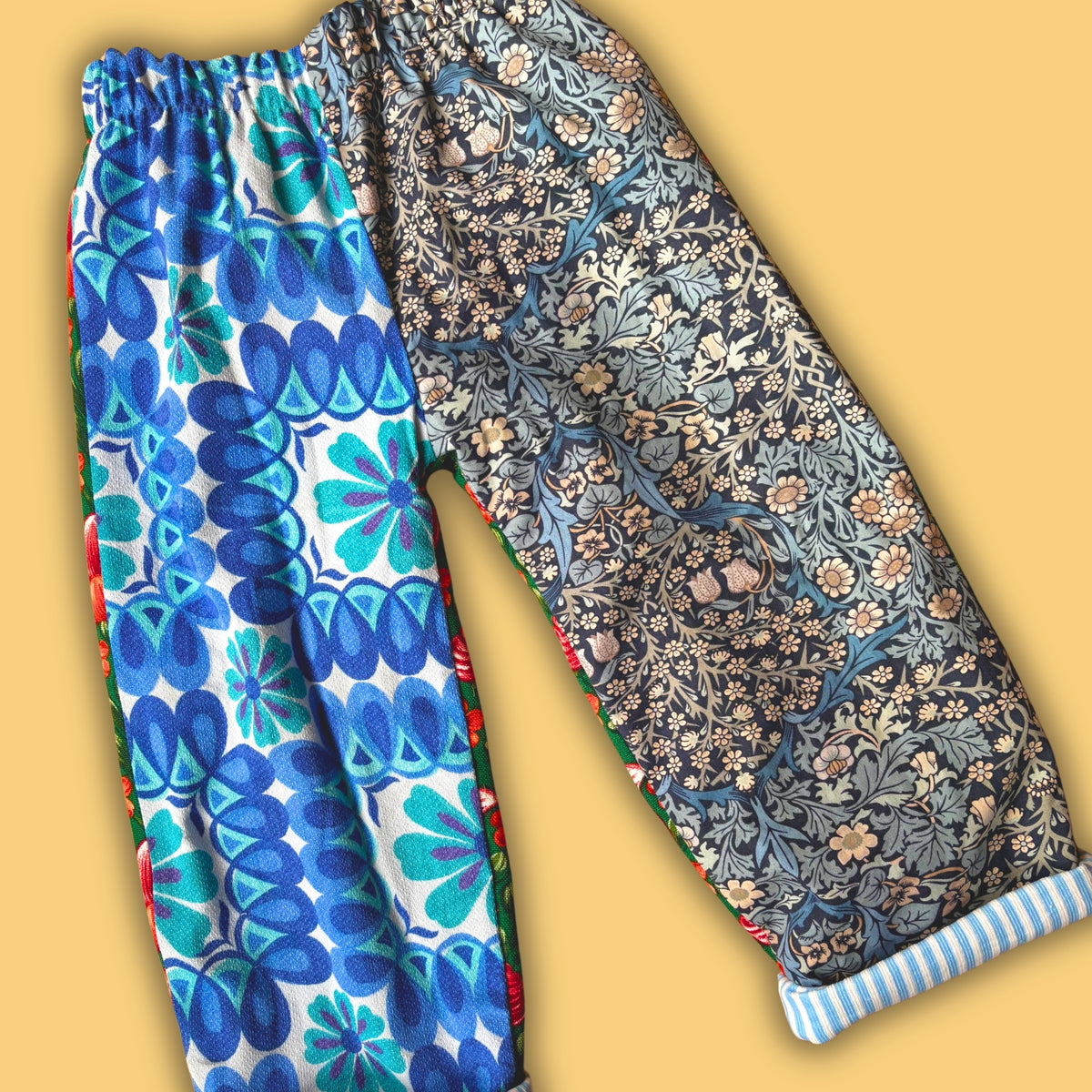 Cosy Turn-Up Trousers - Age 7-8 Triple Floral